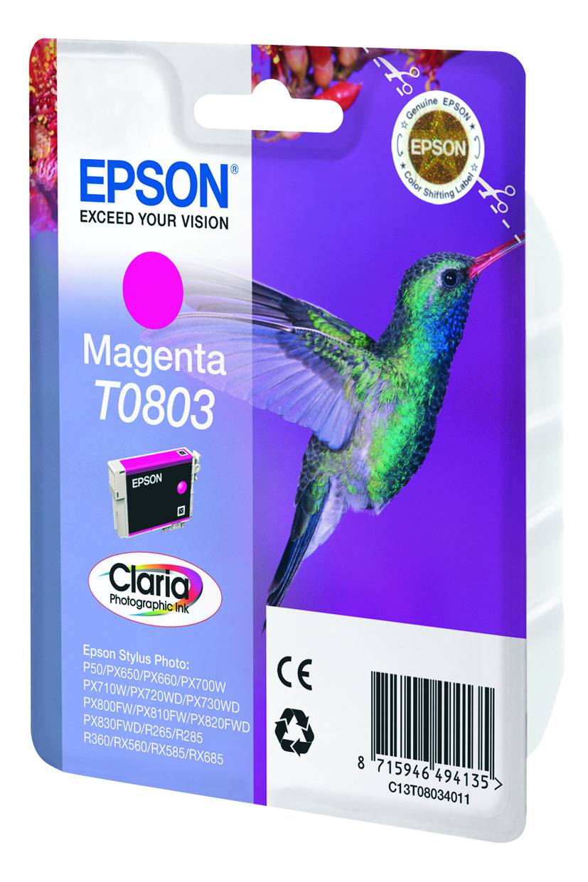 Epson T0803 - 7.4 ml - Magenta - Original - Blisterverpackung - Tintenpatrone -