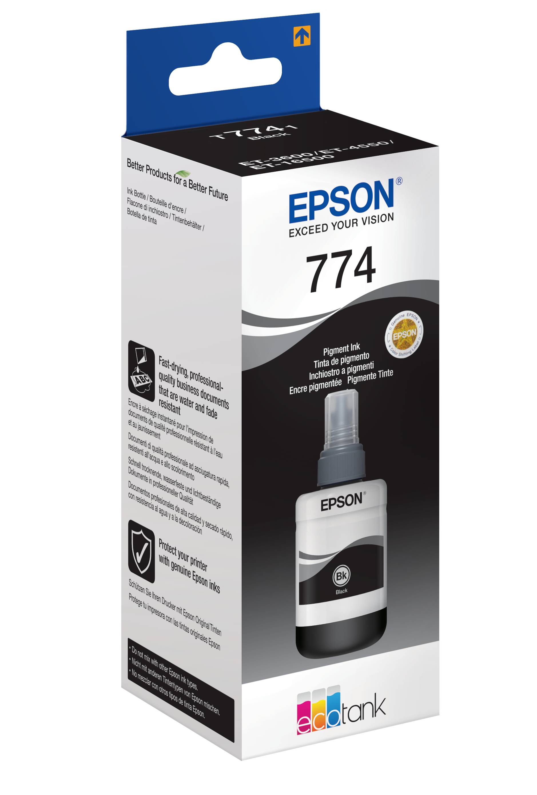 Epson C13T774140 774 EcoTank Nachfülltinte Original Epson Schwarz 140 ml