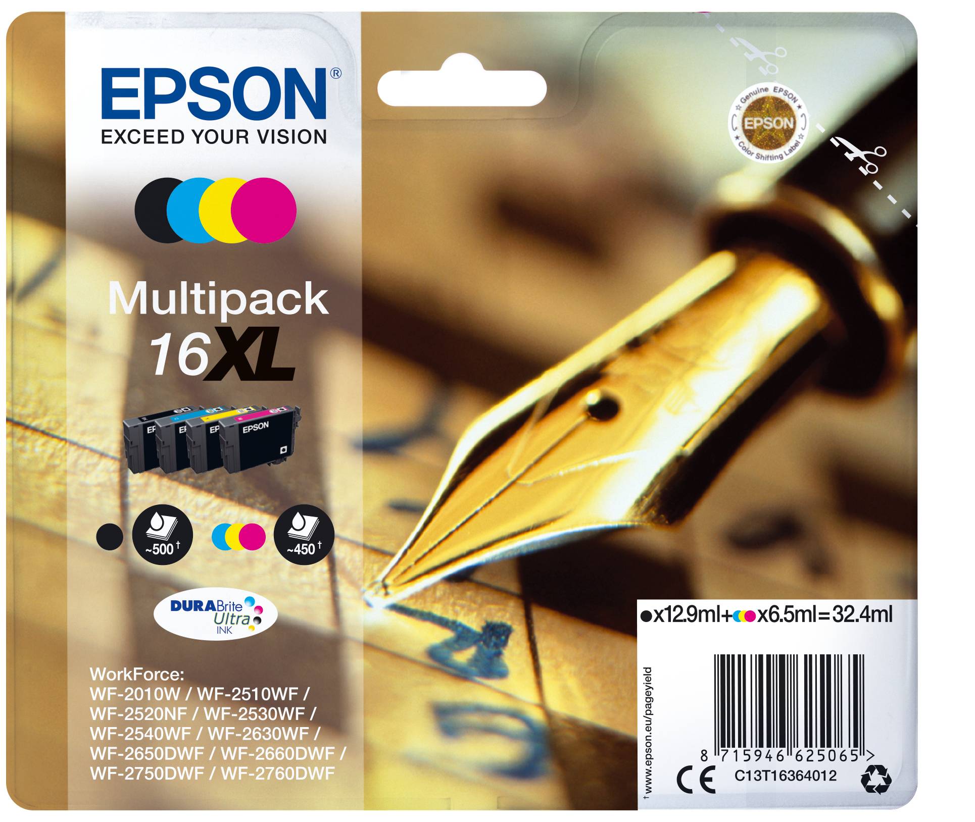Epson 16XL Multipack - 4er-Pack - XL - Schwarz, Gelb, Cyan, Magenta - Original -