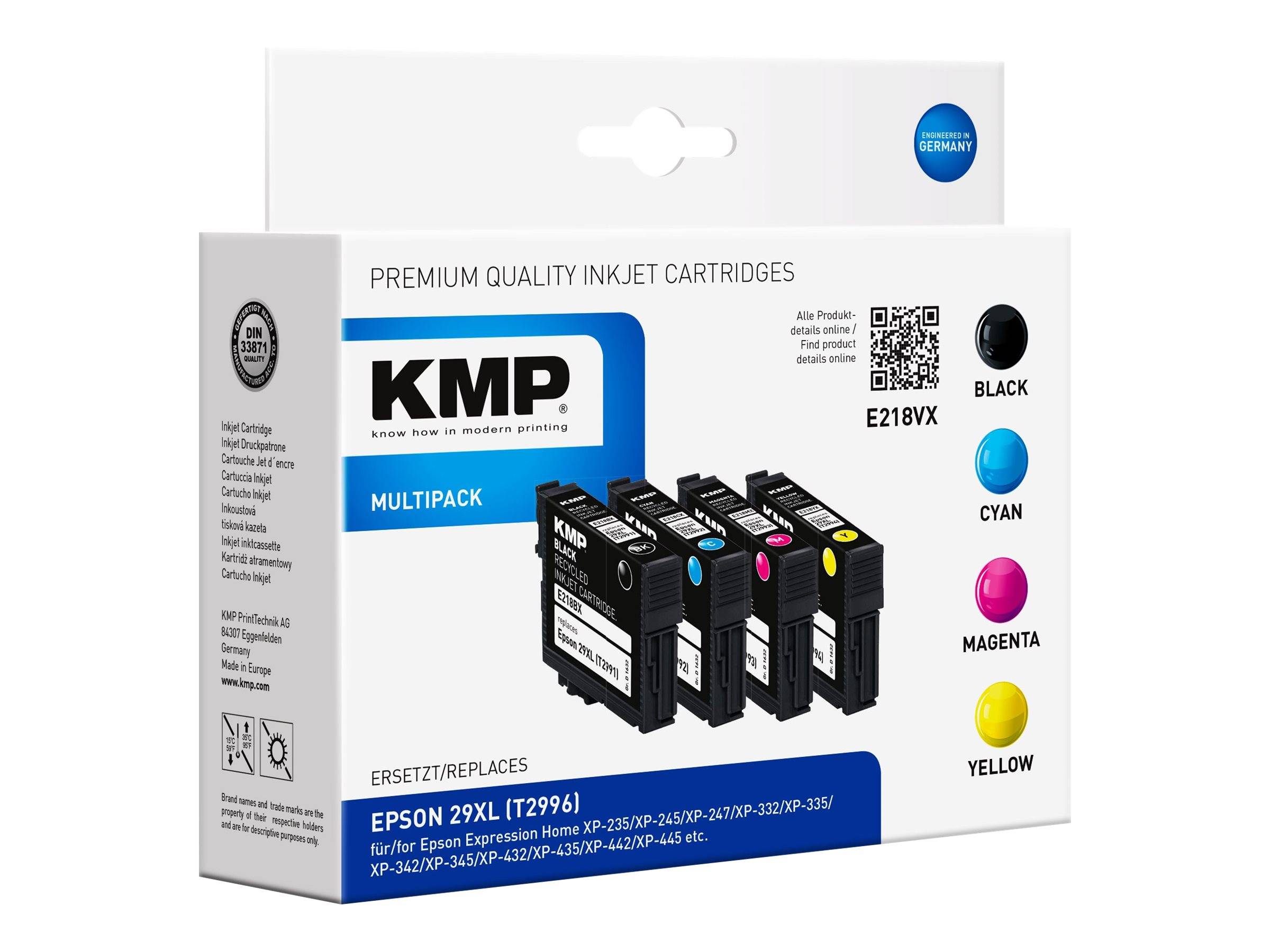 KMP MULTIPACK E218VX - 4er-Pack - Hohe Ergiebigkeit - Schwarz, Gelb, Cyan, Magenta - kompatibel - Tintenpatrone (Alterna