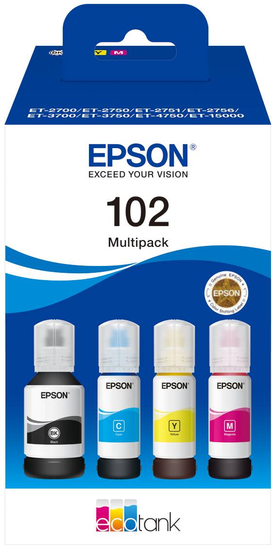 Epson 102 Multipack - 4er-Pack - Schwarz, Gelb, Cyan, Magenta - original - Tinte