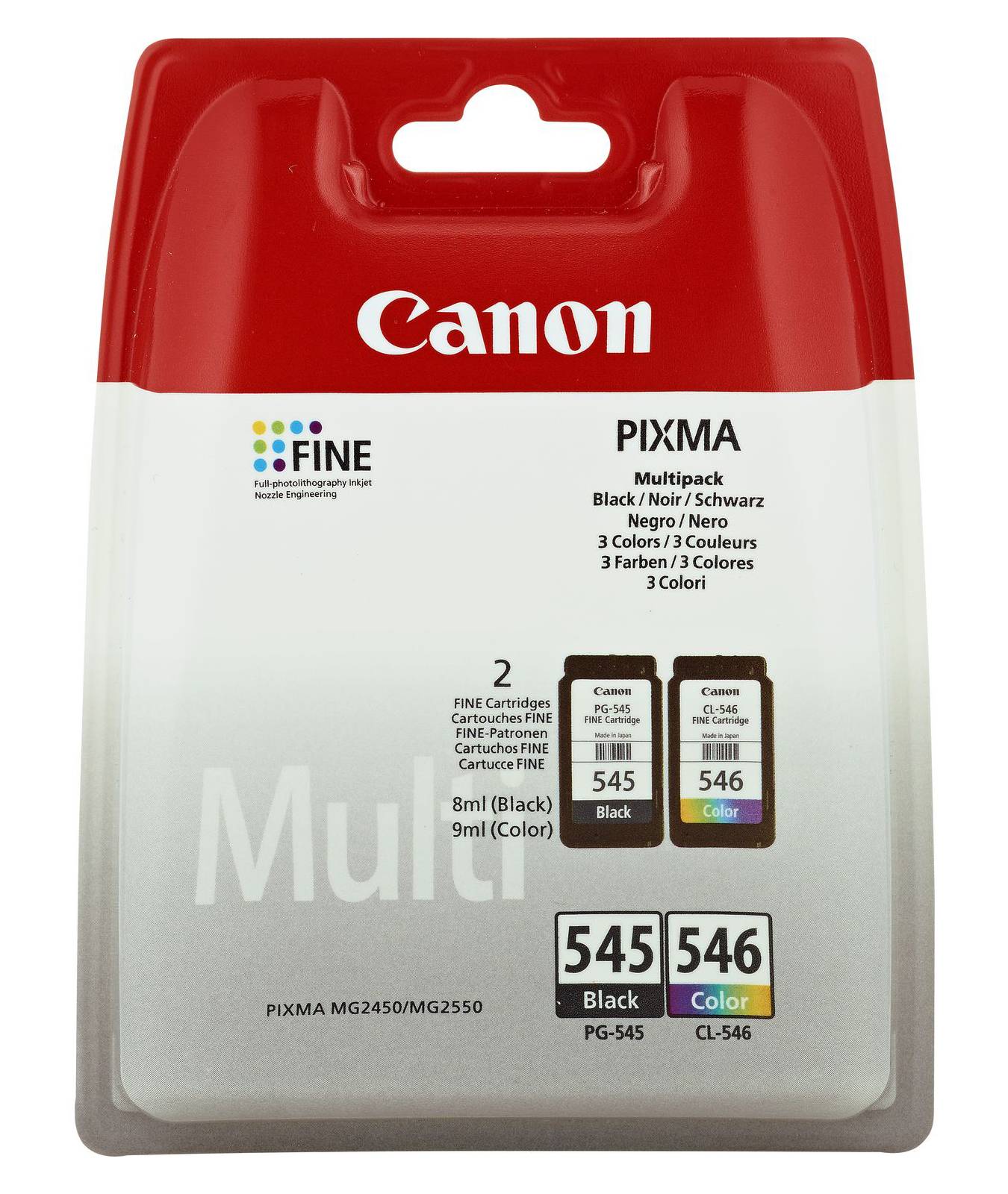 Canon Druckerpatrone PG-545, CL-546 Original Kombi-Pack Schwarz, Cyan, Magenta, Gelb 8287B005