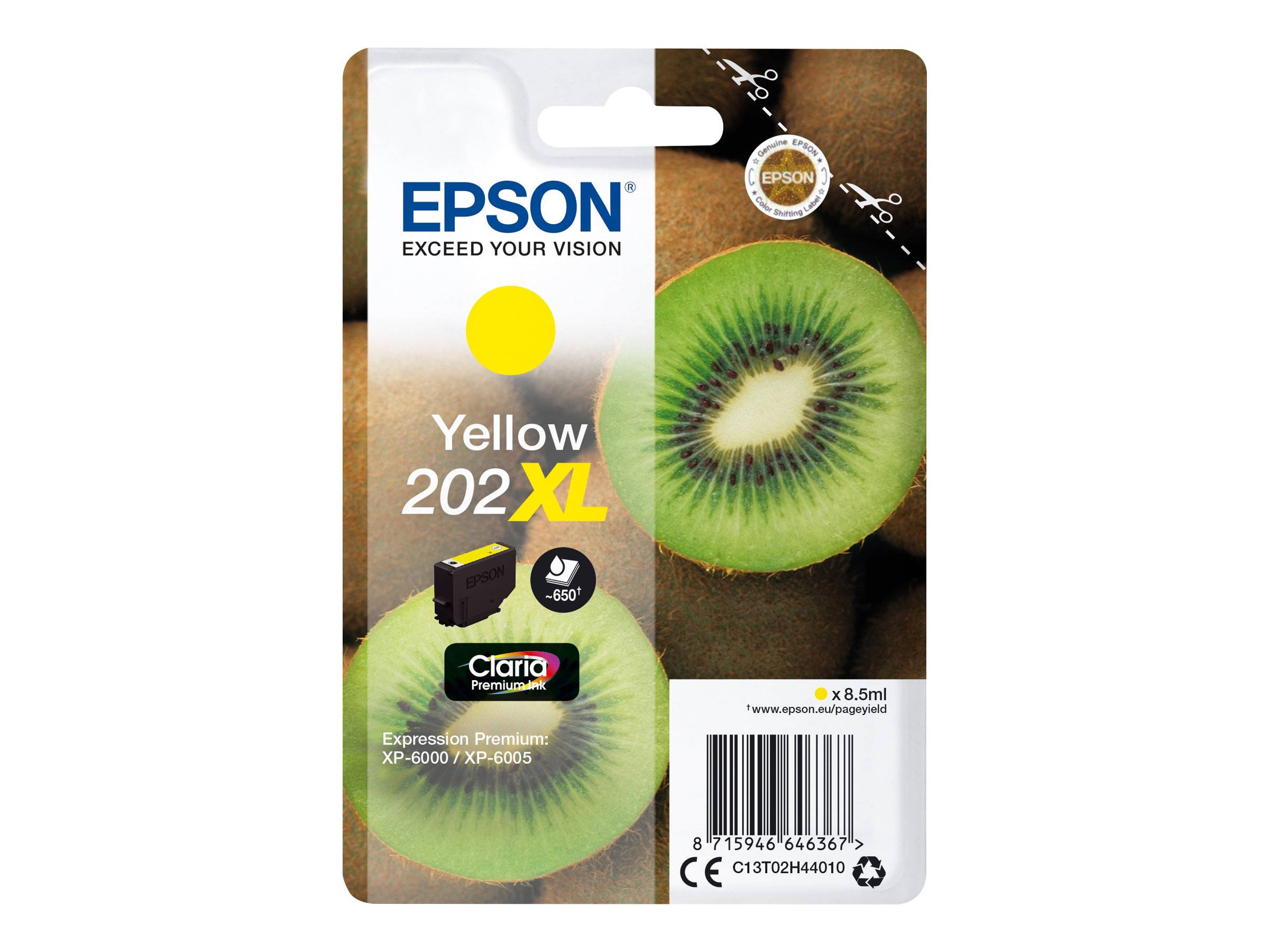 Epson Druckerpatrone T02H4, 202XL Original Gelb C13T02H44010