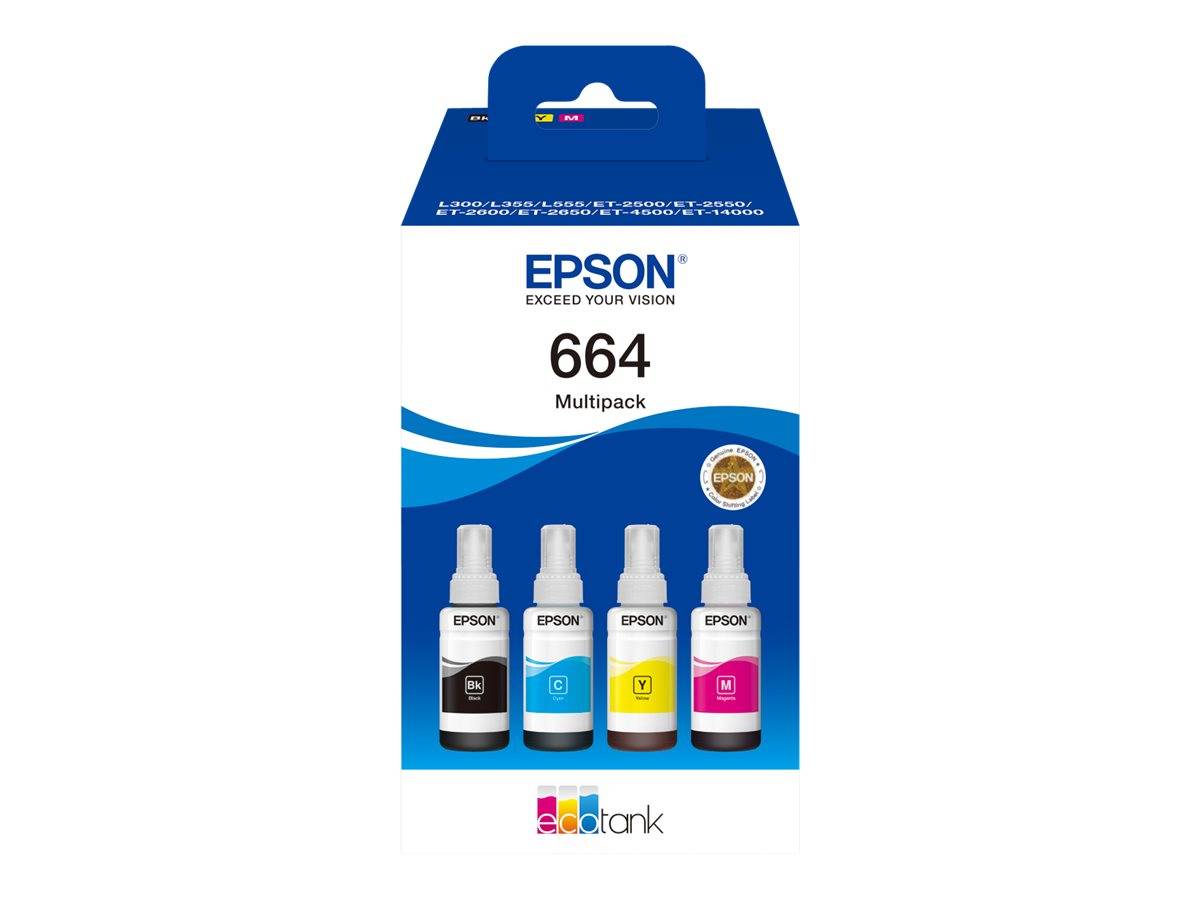 Epson EcoTank 664 - 4er-Pack - Schwarz, Gelb, Cyan, Magenta