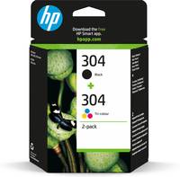 HP 304 - 2er-Pack - Farbe (Cyan, Magenta, Gelb), pigmentiertes Schwarz