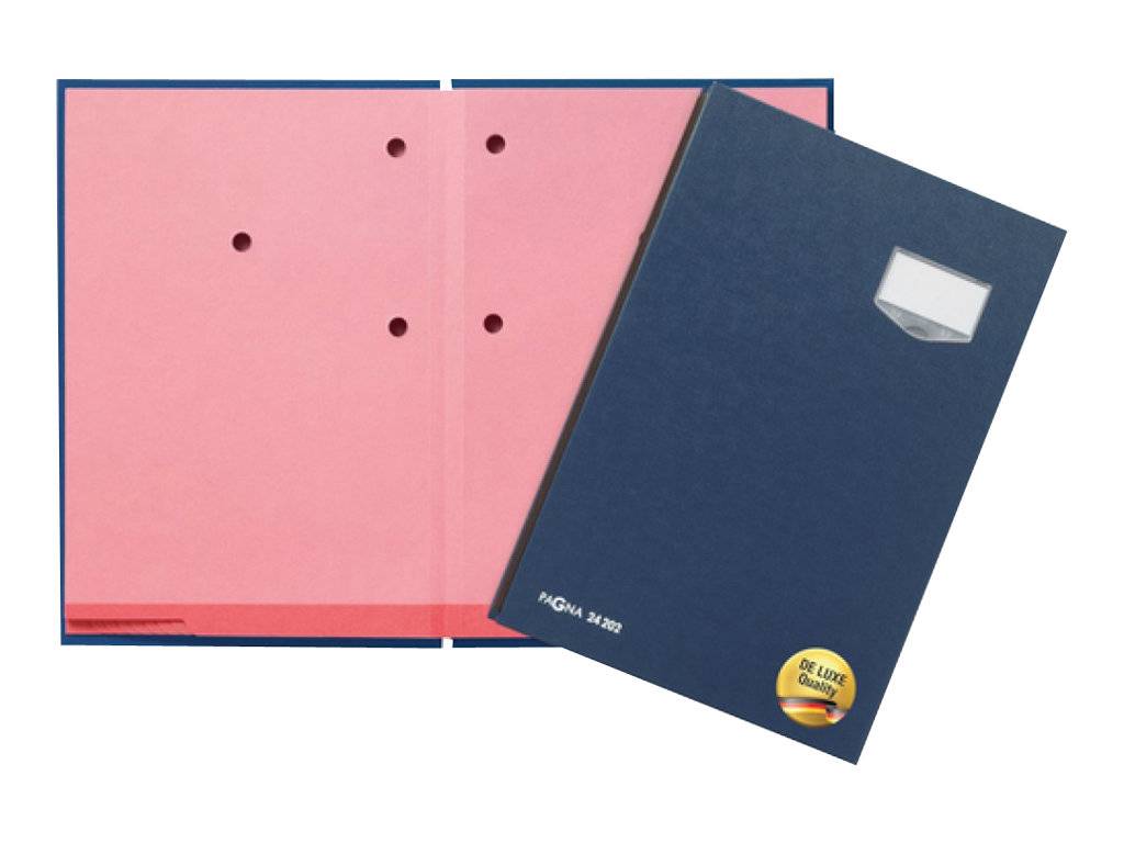 PAGNA Unterschriftenmappe de Luxe 24202-02 20Fächer Pappe blau