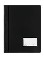Durable DURALUX 268001 Schnellhefter Schwarz DIN A4+ Beschriftungsfenster (90 x 57 mm), Einreißschutz, Innentasche (Rückseite)