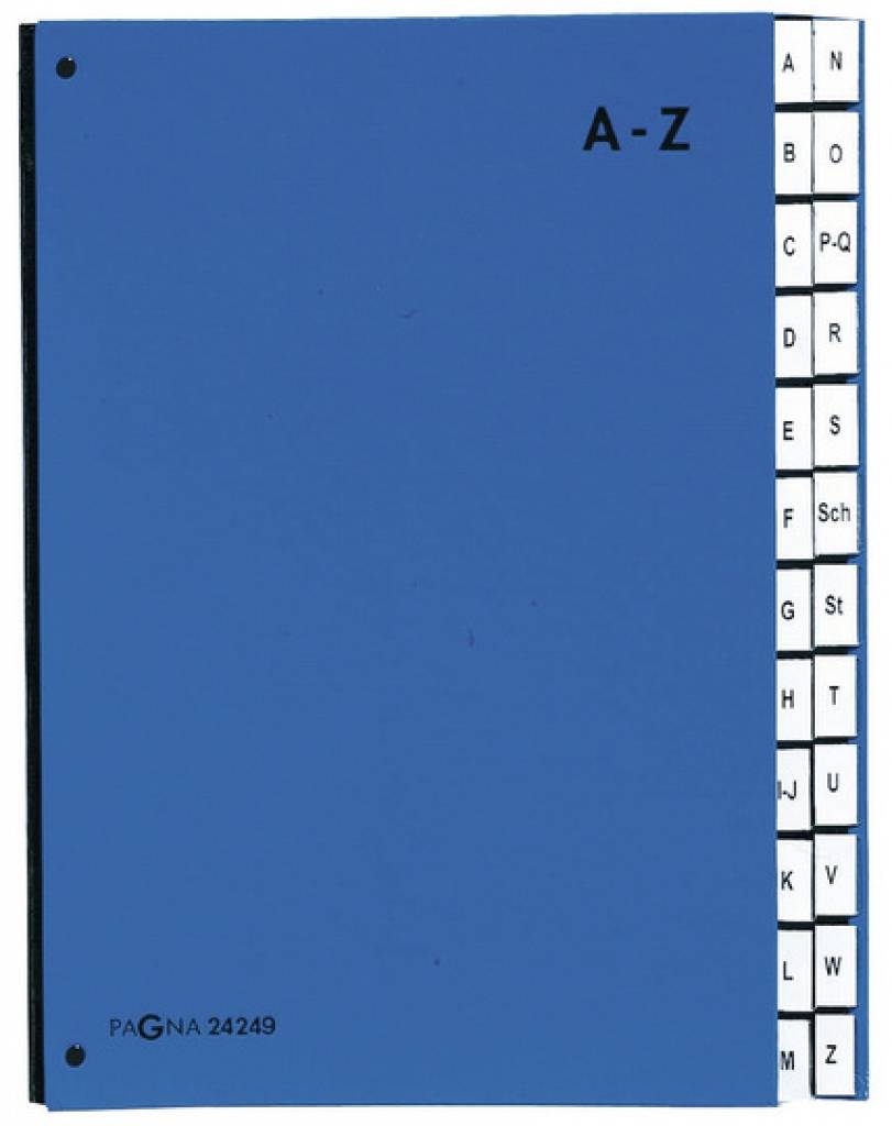 PAGNA Pultordner 24249-02 Pultordner Hartpappe Blau DIN A4 Anzahl der Fächer: 24 A-Z