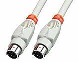 LINDY Seriell Anschlusskabel [1x Mini-DIN-Stecker - 1x Mini-DIN-Stecker] 2.00 m Grau