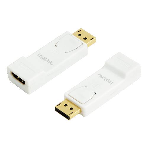 LogiLink CV0057 DisplayPort / HDMI Adapter [1x DisplayPort Stecker - 1x HDMI-Buchse] Weiß vergoldete Steckkontakte