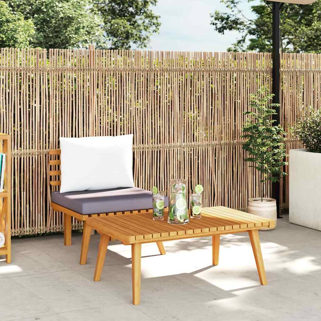 vidaXL 2-tlg. Garten-Lounge-Set mit Kissen Massivholz Akazie