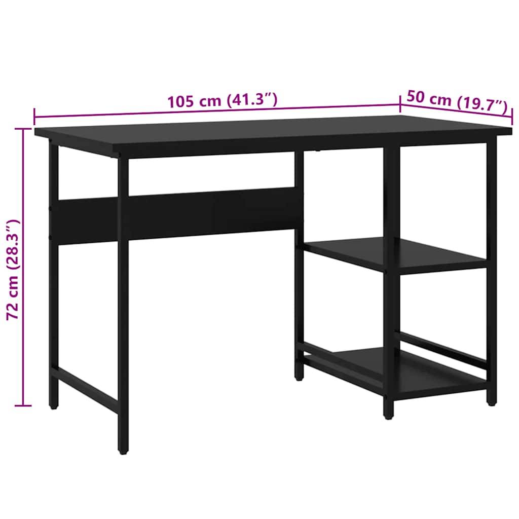 vidaXL Computertisch Schwarz 105x55x72 cm MDF und Metall