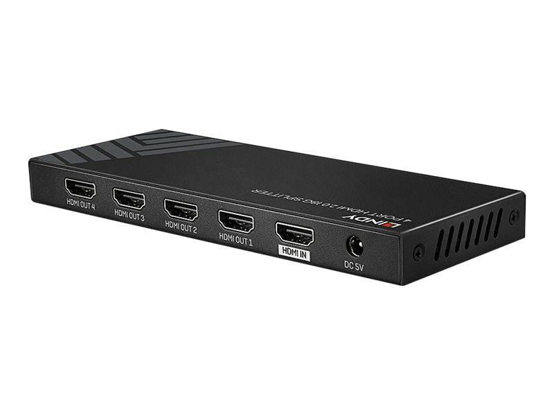Lindy 4 Port HDMI 2.0 18G Splitter - Video-/Audio-Splitter - 4 x HDMI - Desktop