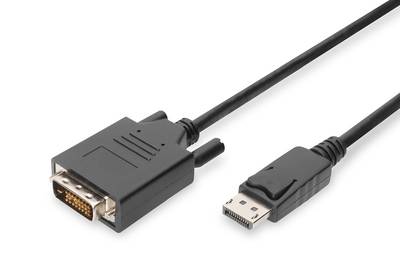 Digitus DisplayPort / DVI Adapterkabel DisplayPort Stecker, DVI-D 24+1pol. Stecker 3.00 m Schwarz AK-340301-030-S schraubbar DisplayPort-Kabel