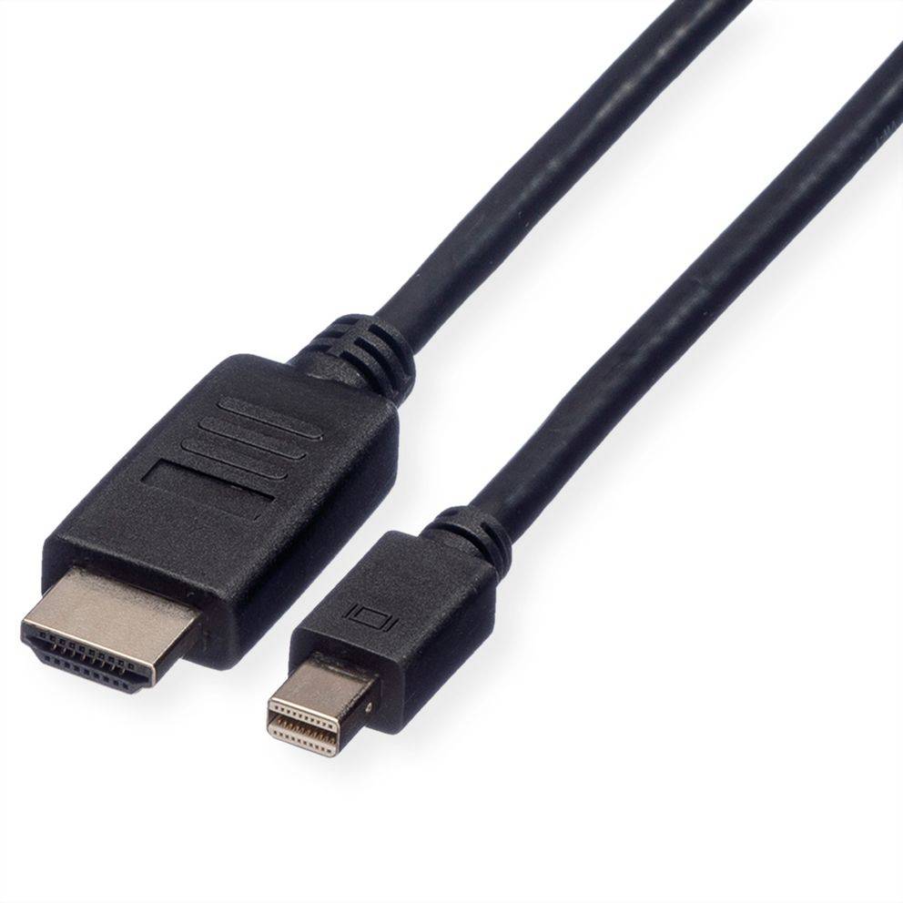 Roline Mini-DisplayPort / HDMI Adapterkabel Mini DisplayPort Stecker, HDMI-A Stecker 4.50 m Schwarz 11.04.5793 Geschirmt DisplayPort-Kabel