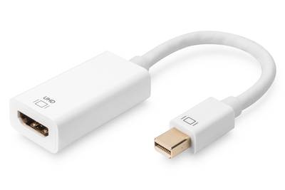 Digitus AK-340416-002-W Mini-DisplayPort / HDMI Adapter [1x Mini-DisplayPort Stecker - 1x HDMI-Buchse] Weiß 4K UHD, doppelt geschirmt 20.00 cm