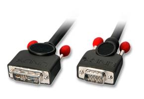 LINDY DVI / VGA Adapterkabel DVI-A 12+5pol. Stecker, VGA 15pol. Stecker 3.00 m Schwarz 41197 UL-zertifiziert, doppelt geschirmt DVI-Kabel