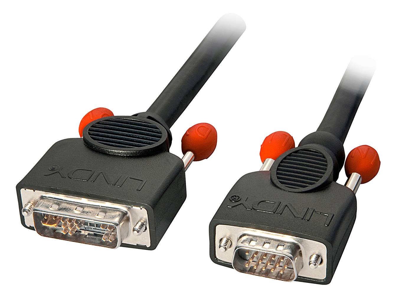 LINDY DVI / VGA Adapterkabel DVI-A 12+5pol. Stecker, VGA 15pol. Stecker 3.00 m Schwarz 41197 UL-zertifiziert, doppelt geschirmt DVI-Kabel