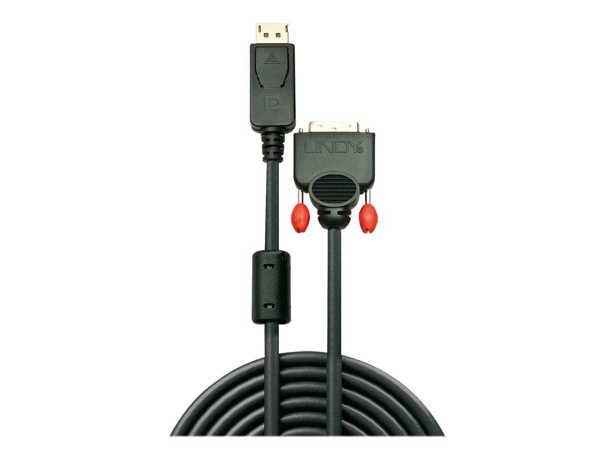 LINDY DisplayPort / DVI Adapterkabel DisplayPort Stecker, DVI-D 24+1pol. Stecker 1.00 m Schwarz 41490 DisplayPort-Kabel