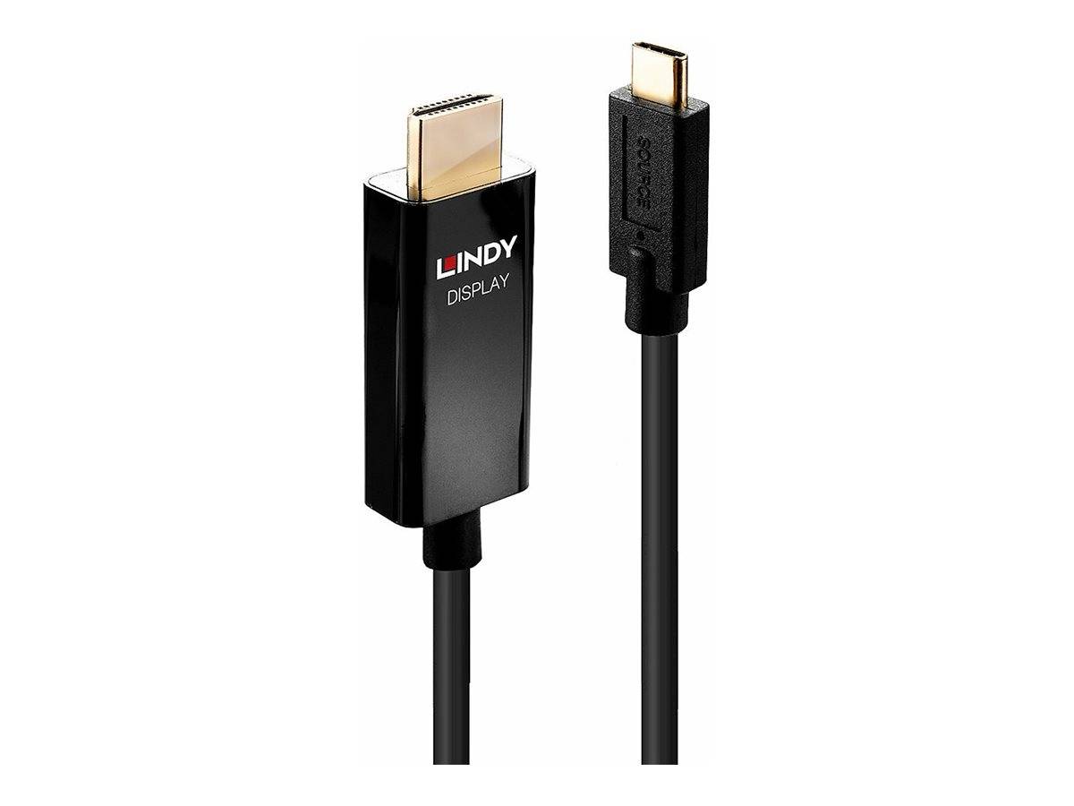 LINDY Anschlusskabel USB-C® Stecker, HDMI-A Stecker 1.00 m Schwarz 43291 4K UHD HDMI-Kabel