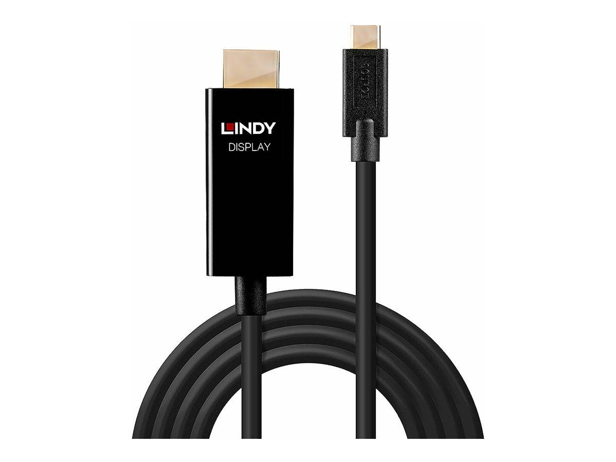LINDY Anschlusskabel USB-C® Stecker, HDMI-A Stecker 1.00 m Schwarz 43291 4K UHD HDMI-Kabel