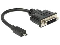 Delock 65563 HDMI / DVI Adapter [1x HDMI-Stecker D Micro - 1x DVI-Buchse 24+5pol.] Schwarz 20.00 cm