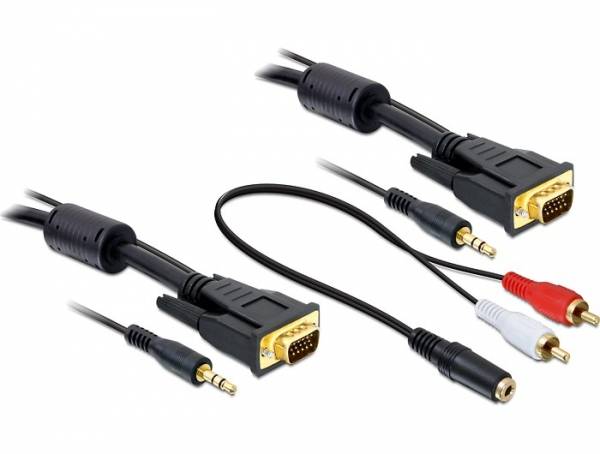 Delock - VGA-Kabel - HD-15 (VGA), mini-phone stereo 3.5 mm (M)