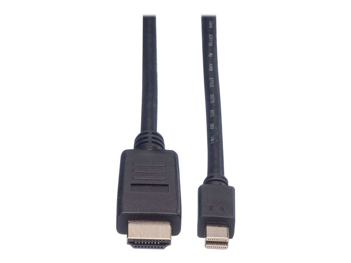 Value Mini-DisplayPort / HDMI Adapterkabel Mini DisplayPort Stecker, HDMI-A Stecker 2.00 m Schwarz 11.99.5791 Geschirmt DisplayPort-Kabel