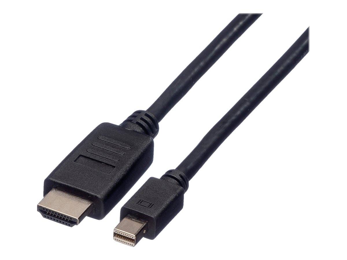 Roline Mini-DisplayPort / HDMI Adapterkabel Mini DisplayPort Stecker, HDMI-A Stecker 3.00 m Schwarz 11.04.5792 Geschirmt DisplayPort-Kabel