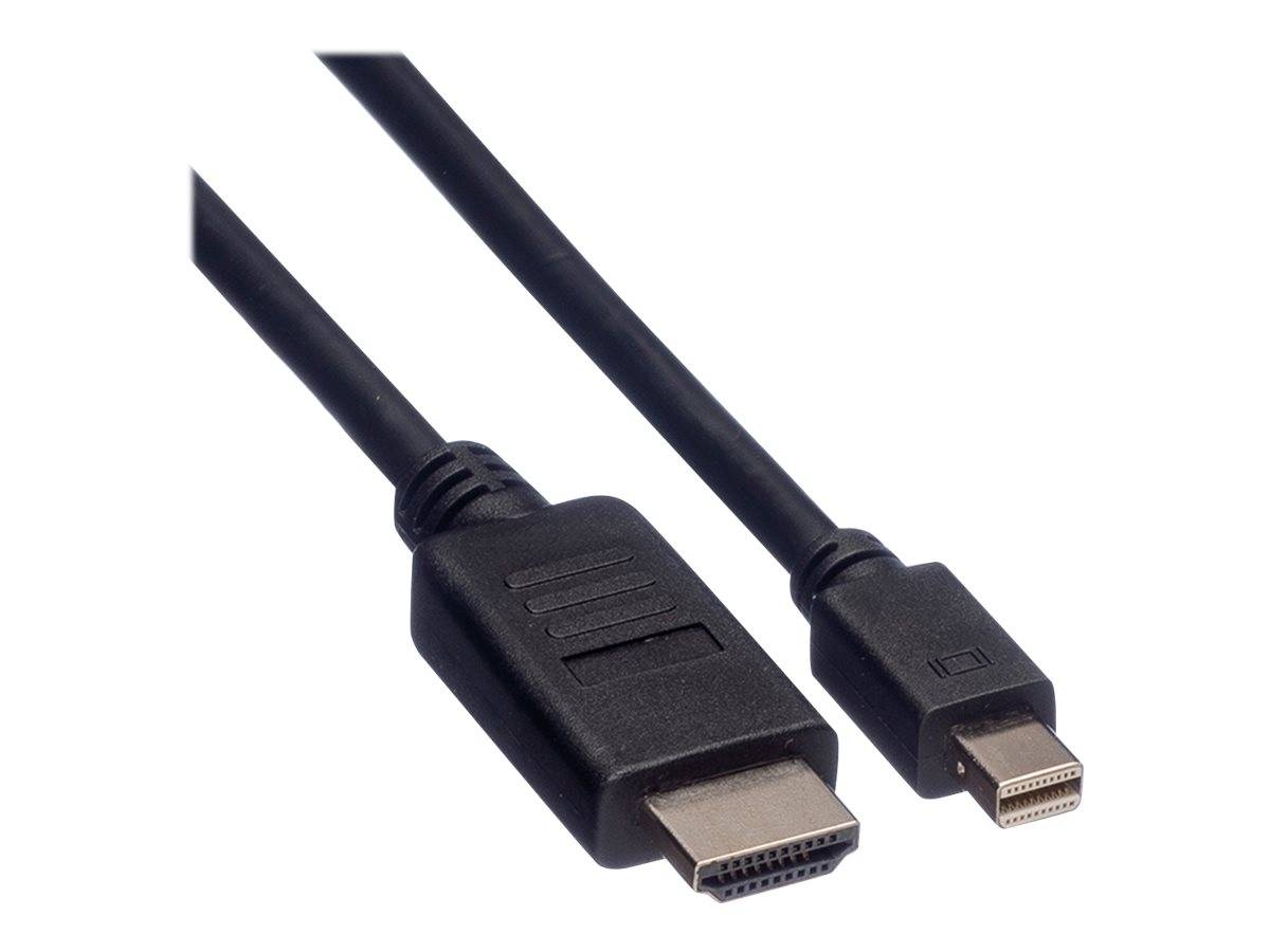 Roline Mini-DisplayPort / HDMI Adapterkabel Mini DisplayPort Stecker, HDMI-A Stecker 3.00 m Schwarz 11.04.5792 Geschirmt DisplayPort-Kabel