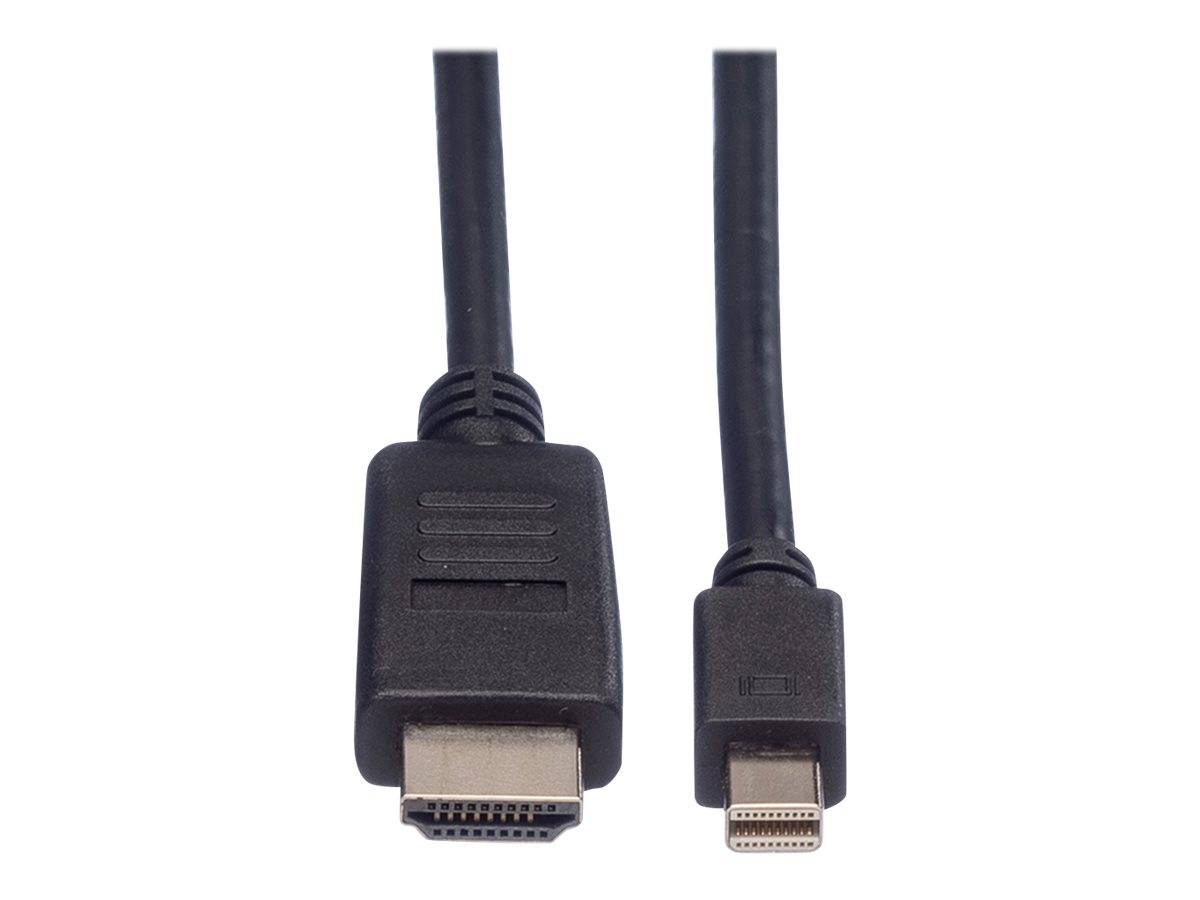 Roline Mini-DisplayPort / HDMI Adapterkabel Mini DisplayPort Stecker, HDMI-A Stecker 3.00 m Schwarz 11.04.5792 Geschirmt DisplayPort-Kabel