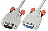 LINDY Seriell Verlängerungskabel [1x D-SUB-Stecker 9pol. - 1x D-SUB-Buchse 9pol.] 0.50 m Grau
