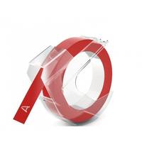 DYMO 3D Prägeband, Schriftband Vinyl Bandfarbe: Rot Schriftfarbe: Weiß 9 mm 3 m 520102