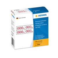 HERMA - Rot - 10 x 22 mm 2000 Etikett(en) (1000 Bogen x 2)