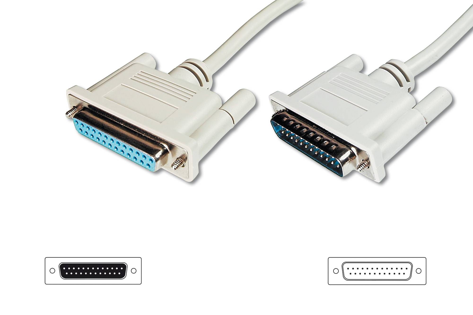 Digitus Seriell, Parallel Verlängerungskabel [1x D-SUB-Stecker 25pol. - 1x D-SUB-Buchse 25pol.] 10.00 m Grau