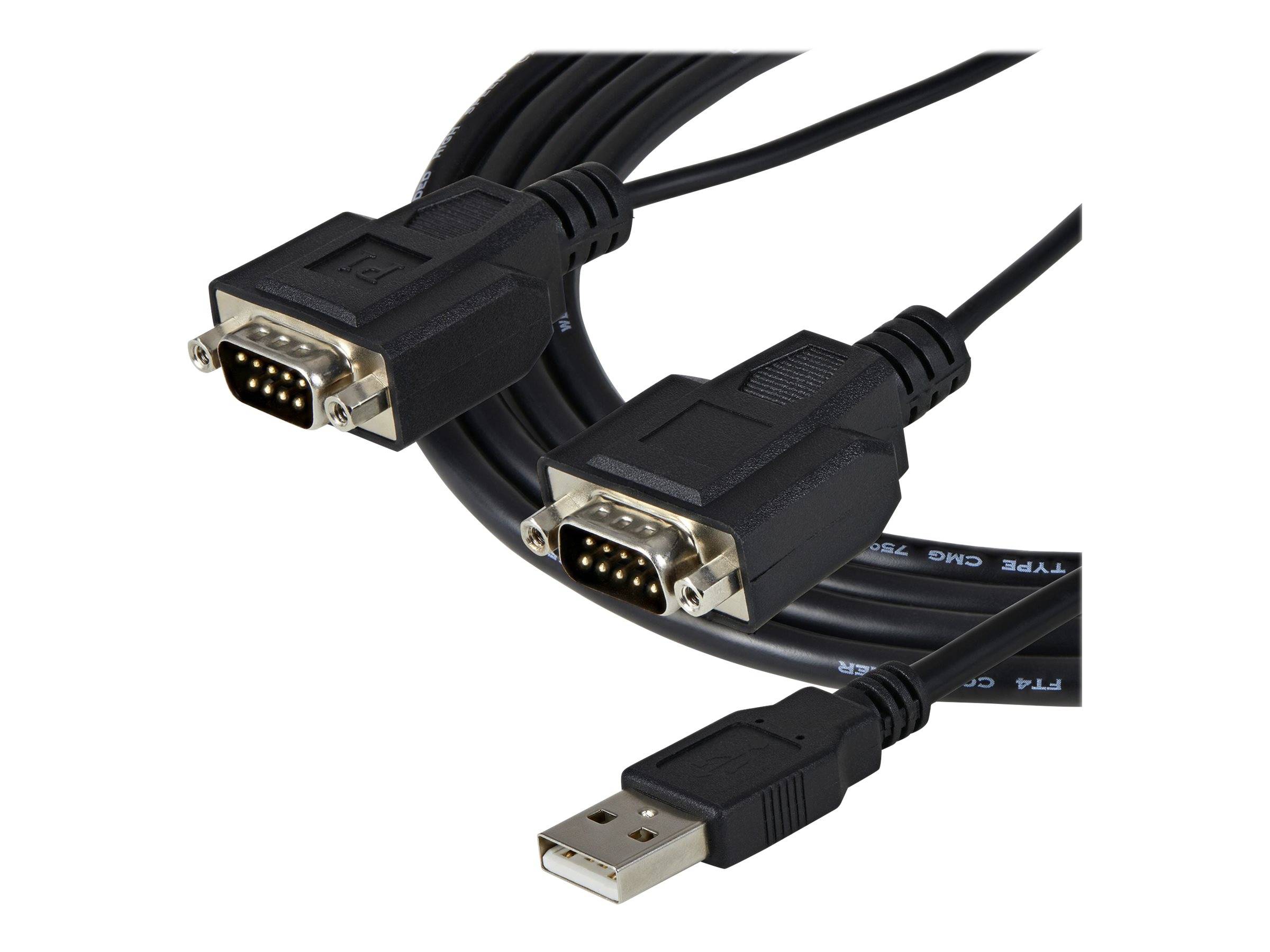 STARTECH ICUSB2322F USB to 2 Port RS232 DB9 Serial Adapter Cable