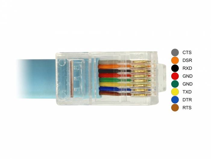 Delock Adapter RS-232 DB9 female > 1 x Serial RS-232 RJ45 male - Kabel seriell - DB-9 (W)