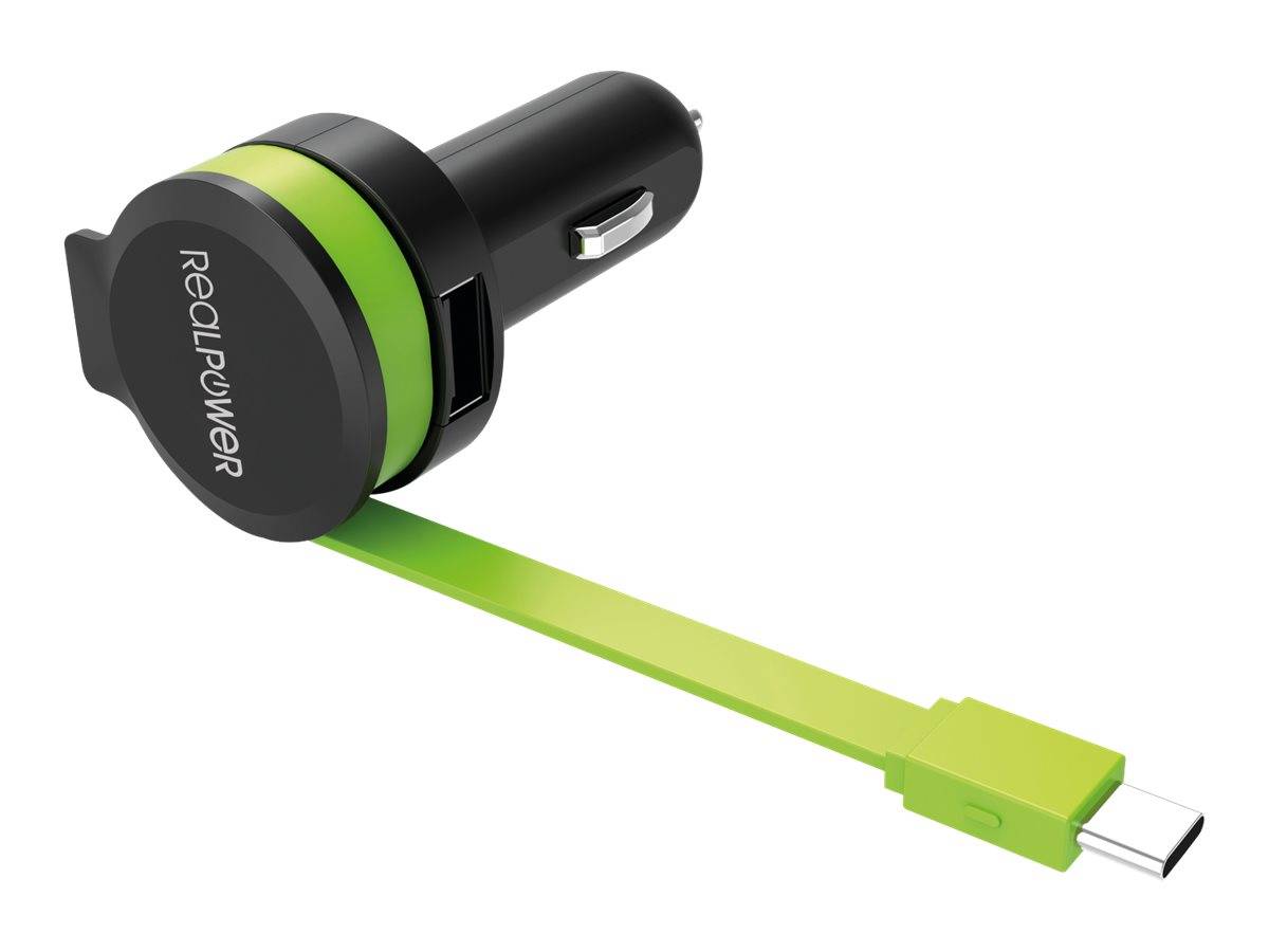 ULTRON - Realpower - Auto-Netzteil - 4.8 A - 2 Ausgabeanschlussstellen (USB, 24 pin USB-C)