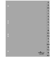 Durable 6510 Register DIN A4 A-Z Polypropylen Grau 20 Registerblätter geprägte Taben 651010