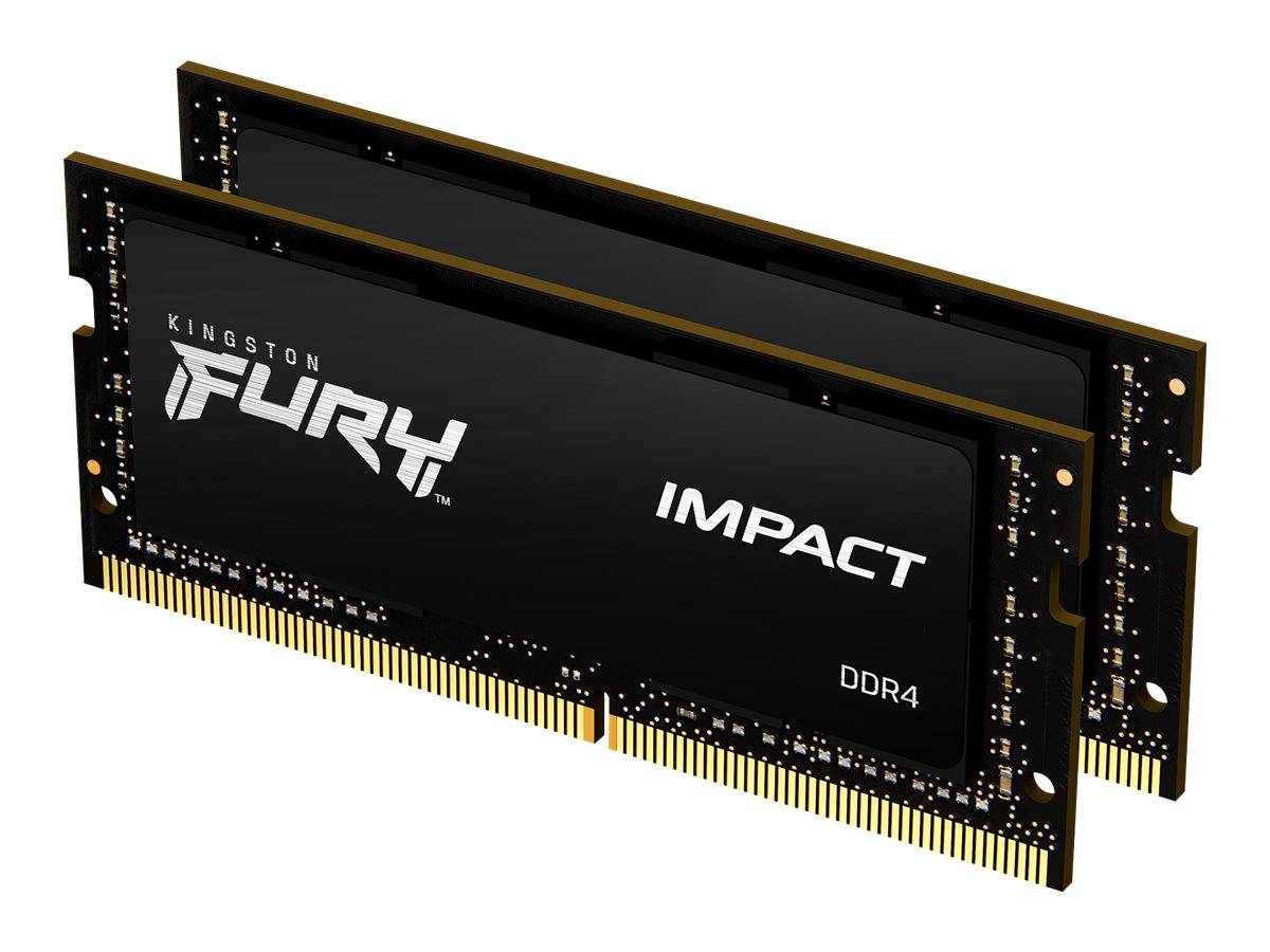 Kingston FURY Impact Laptop-Arbeitsspeicher Kit DDR4 64 GB 2 x 32 GB Non-ECC 3200 MHz 260pin SO-DIMM CL20 KF432S20IBK2/64