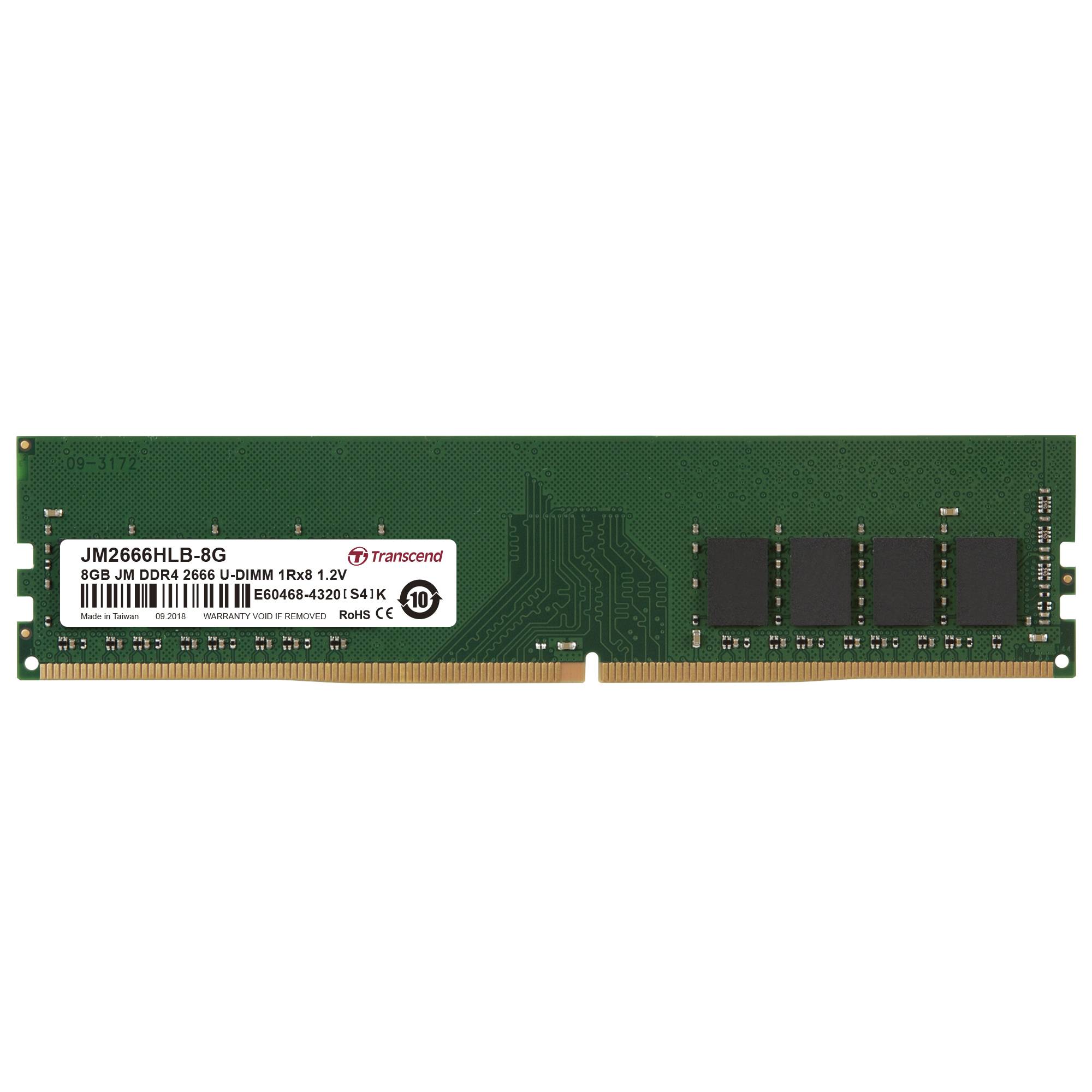 Transcend JetRAM PC-Arbeitsspeicher Modul DDR4 8 GB 1 x 8 GB Non-ECC 2666 MHz 288pin DIMM CL19 JM2666HLB-8G
