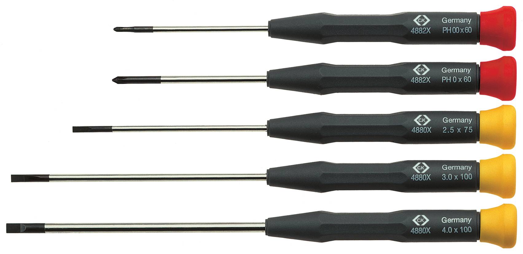 C.K Elektronik- u. Feinmechanik Schraubendreher-Set 5teilig Schlitz, Kreuzschlitz Phillips