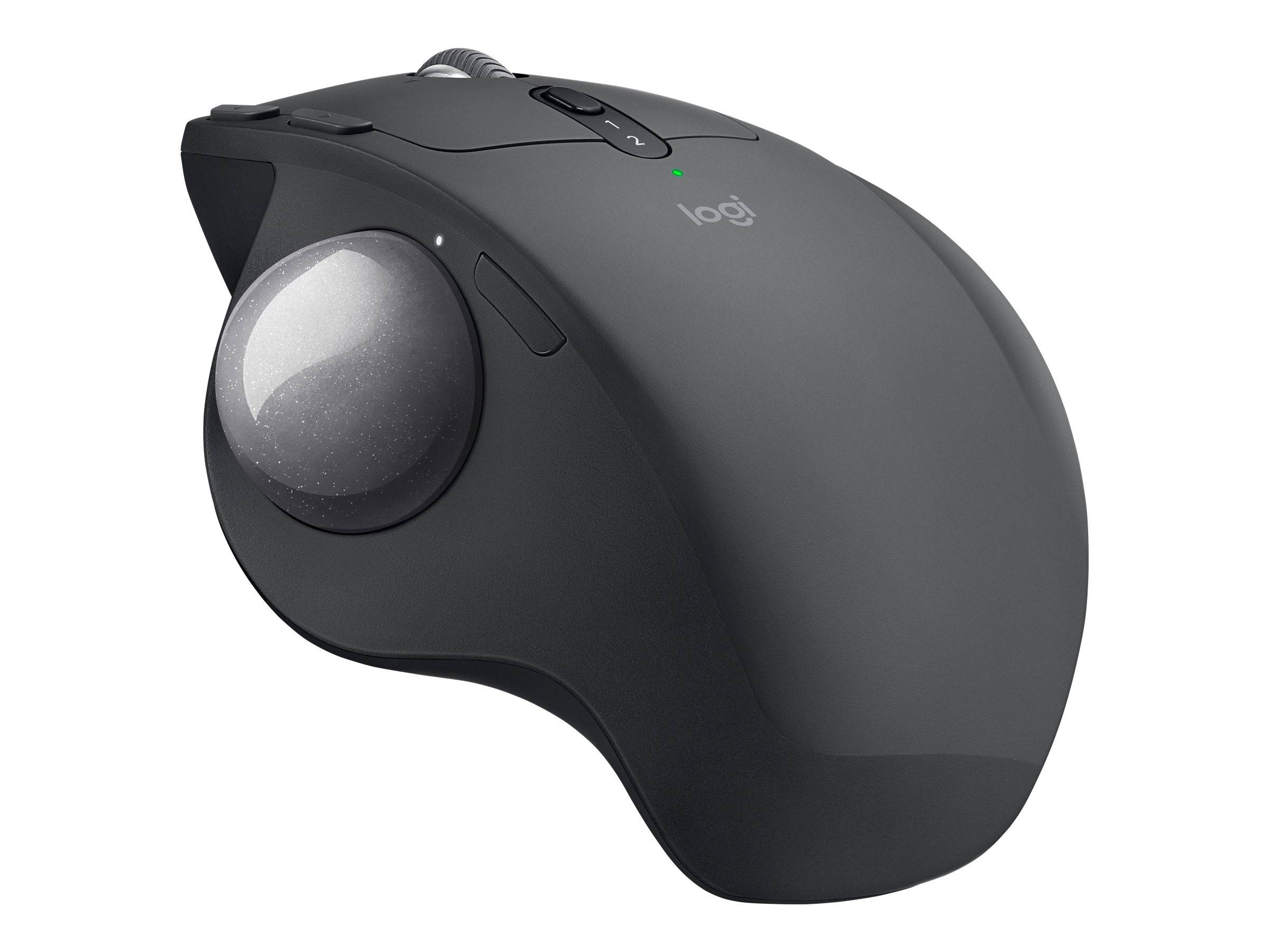 Logitech MX Ergo Trackball Bluetooth®, Funk Optisch Schwarz 8 Tasten 380 dpi Ergonomisch, Integrierter Trackball, Wiederaufladbar