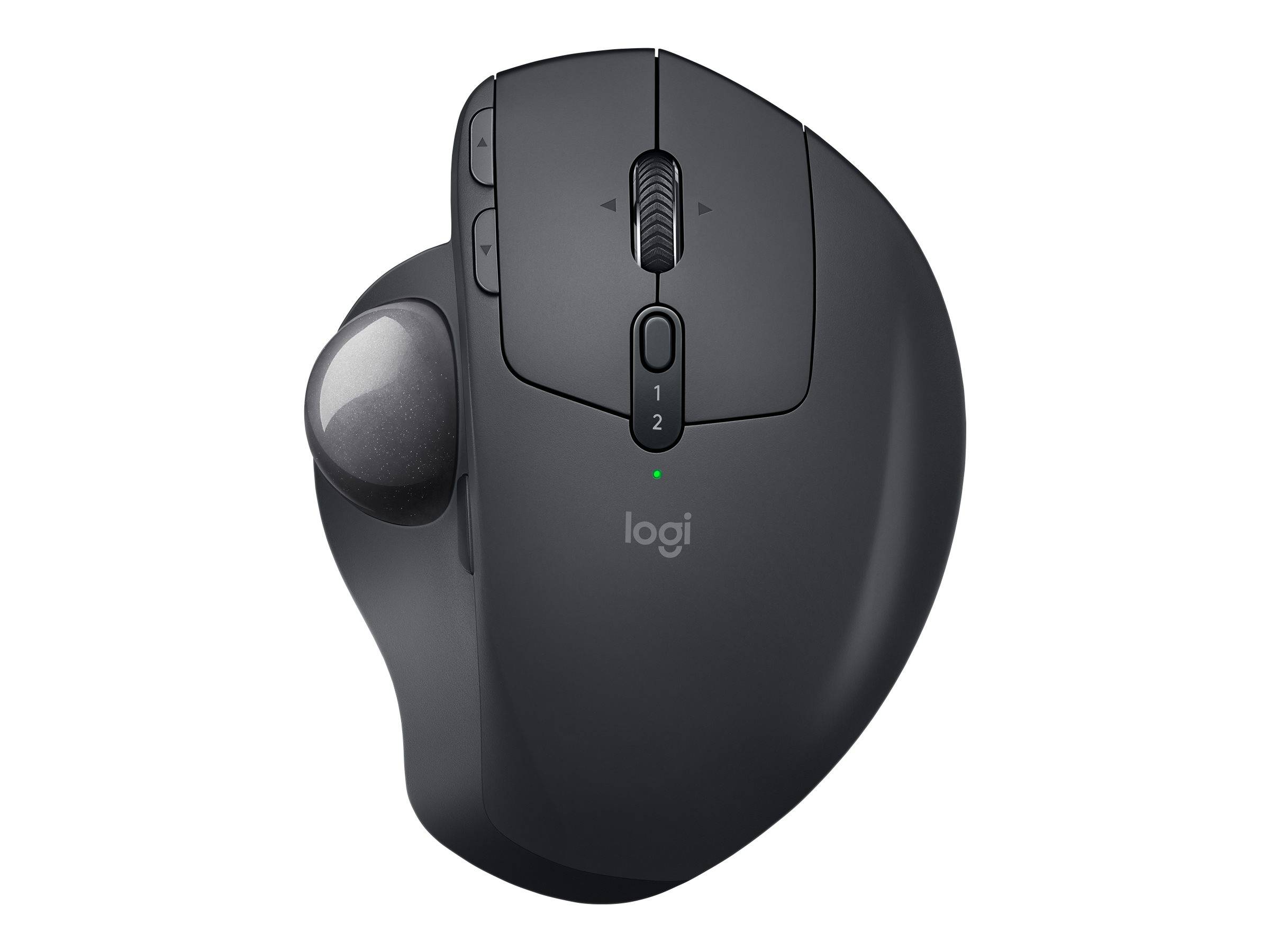 Logitech MX Ergo Trackball Bluetooth®, Funk Optisch Schwarz 8 Tasten 380 dpi Ergonomisch, Integrierter Trackball, Wiederaufladbar