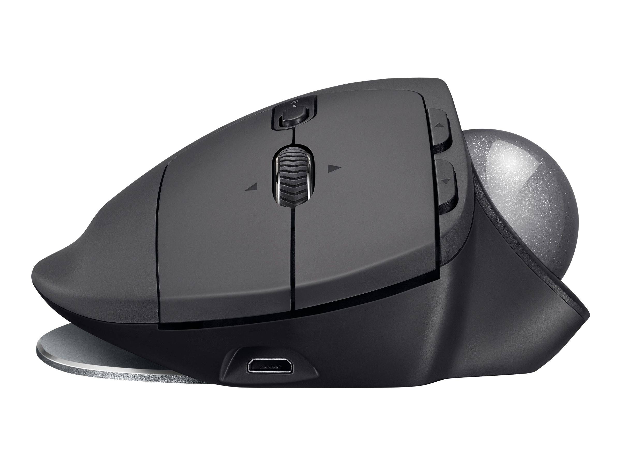 Logitech MX Ergo Trackball Bluetooth®, Funk Optisch Schwarz 8 Tasten 380 dpi Ergonomisch, Integrierter Trackball, Wiederaufladbar