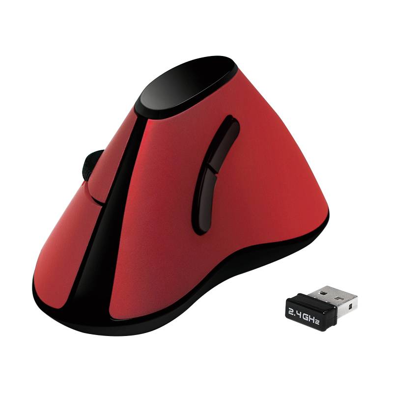 Typhoon Ergonomische Funk-Maus, vertikal, 2.4GHz, 1200 dpi, rot