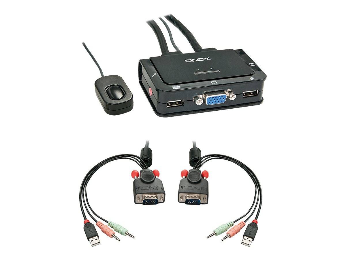 LINDY LINDY VGA KVM Switch 2 Port USB Audio 2 Port KVM-Umschalter