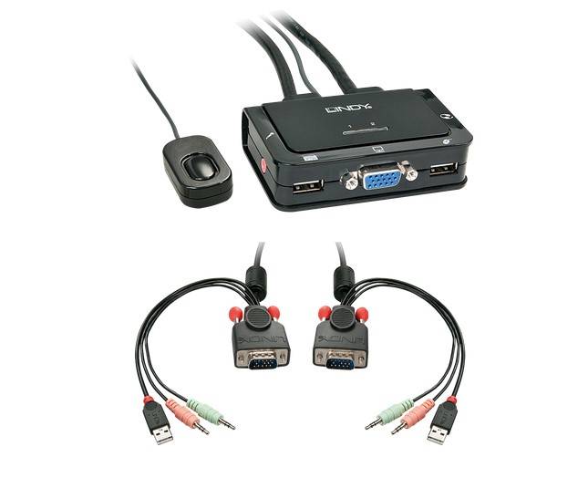 LINDY LINDY VGA KVM Switch 2 Port USB Audio 2 Port KVM-Umschalter