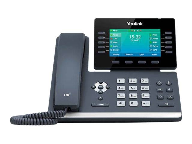 Yealink SIP-T54W Schnurgebundenes Telefon, VoIP Bluetooth, Freisprechen, für Hörgeräte kompatibel, Headsetanschluss, Optische