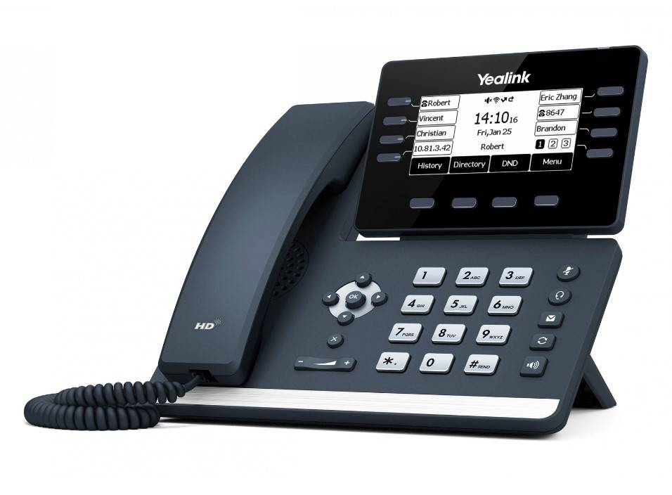 Yealink SIP-T53W Schnurgebundenes Telefon, VoIP Bluetooth, Freisprechen, für Hörgeräte kompatibel, Headsetanschluss, Optische